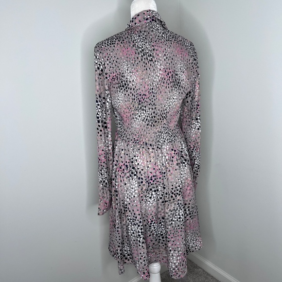 Kate Spade Taupe Soirée Multi Color Dot Shirt Dress 6 - Picture 4 of 6
